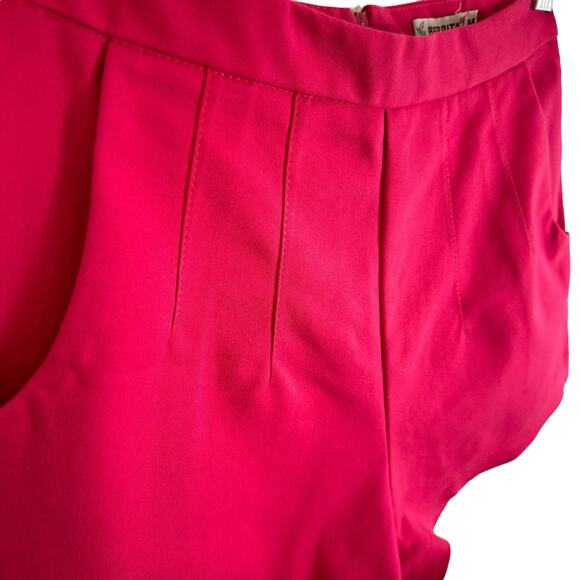Berrita Hot Pink Barbie Colorful Cheeky High Rise Pleated Hot Pants Shorts Sz M - Picture 2 of 4